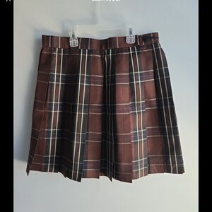 Plaid Brown Skirt